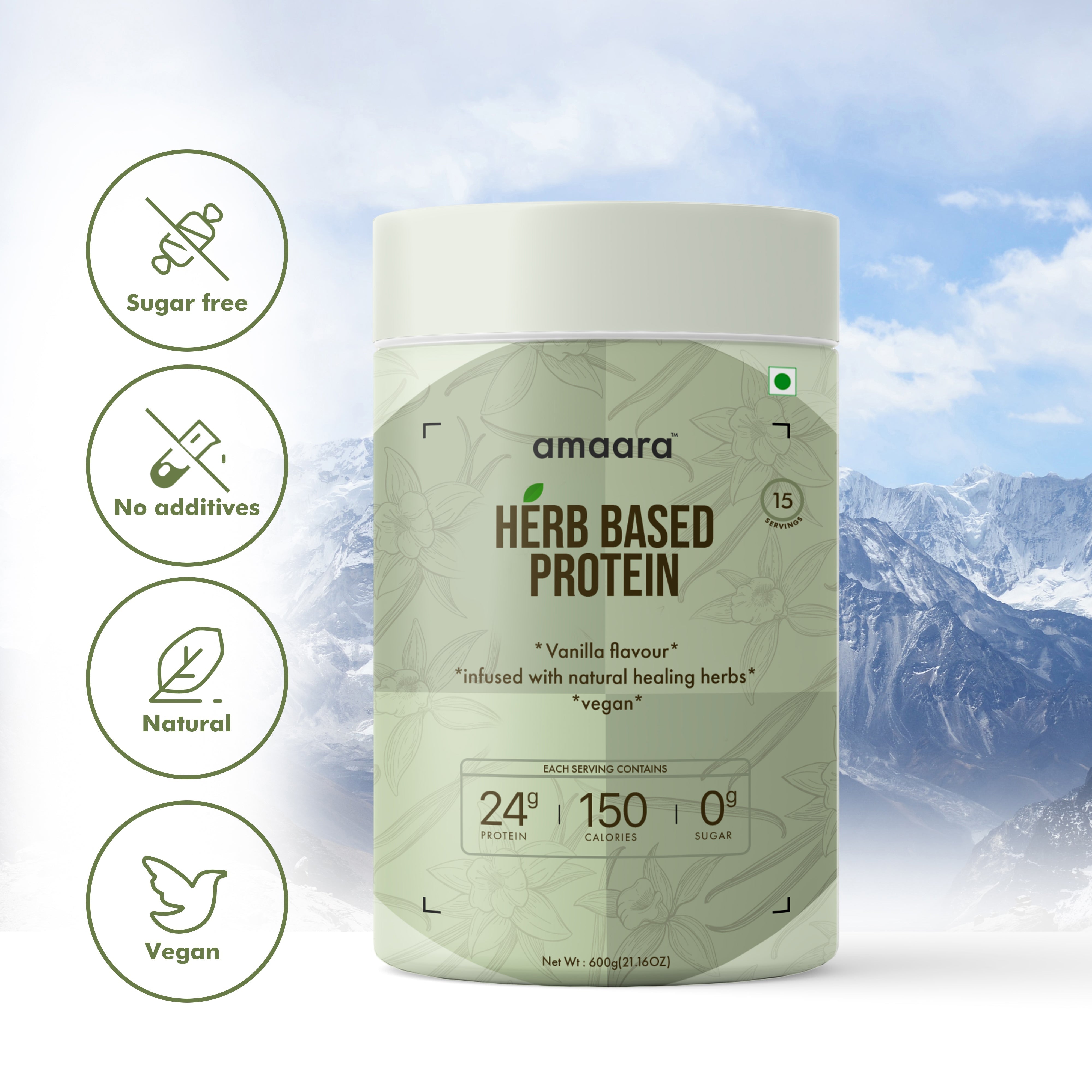 Amaara herbs Herb Based Protein Vanilla - 600 gms